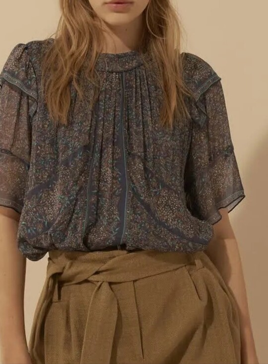 ba&sh Tops - Ba&Sh Moccha Lady Top Floral Viscose Blouse 1 S Boho Whimsical Cottagecore